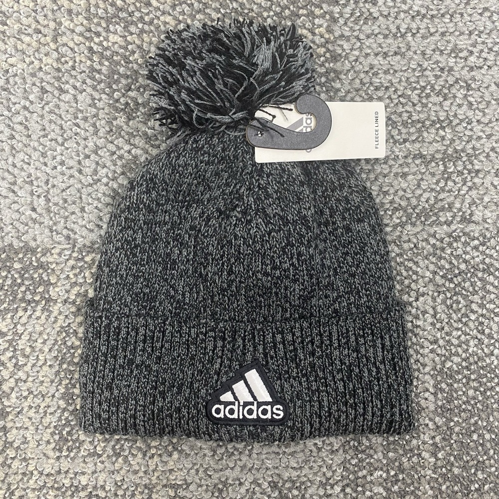 Adidas Recon 4 Ballie Men's One Size Beanie Winter Hat Fleece Black Gray